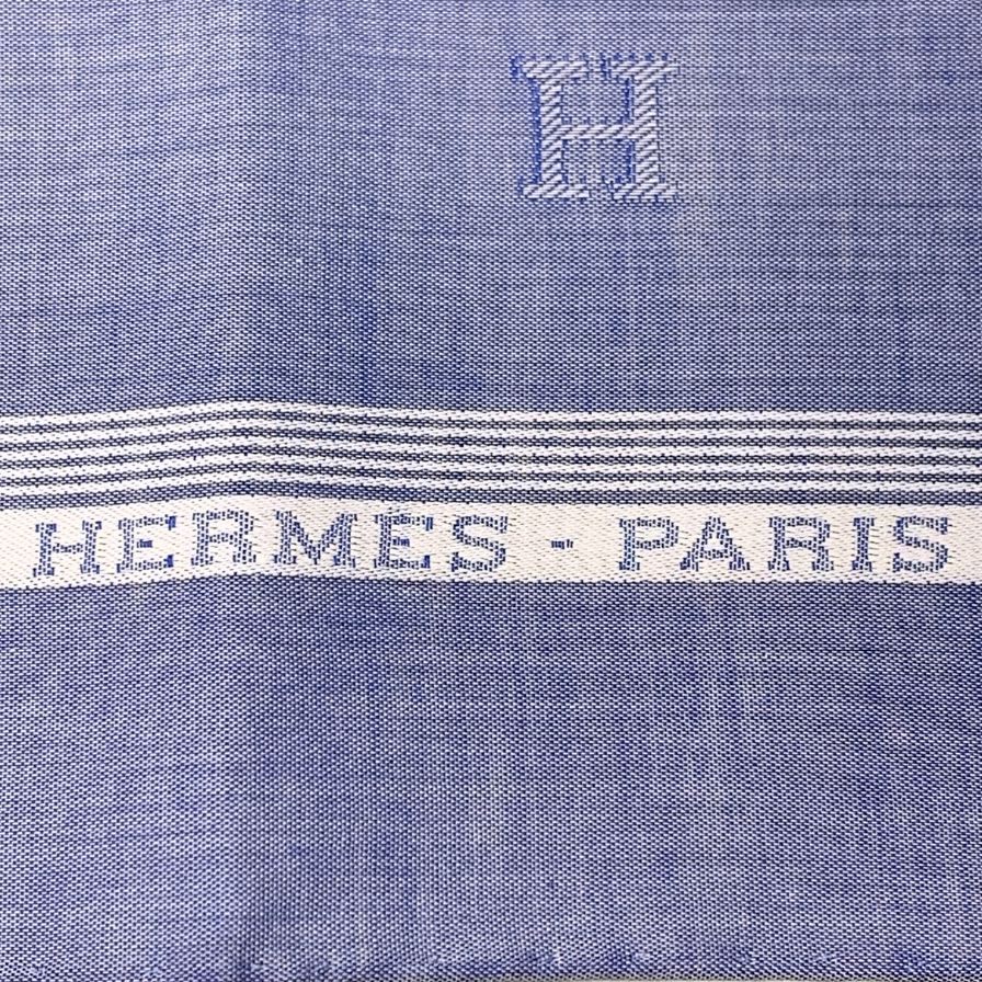 エルメス ハンカチ コットン100% ブルー系 レディース HERMES