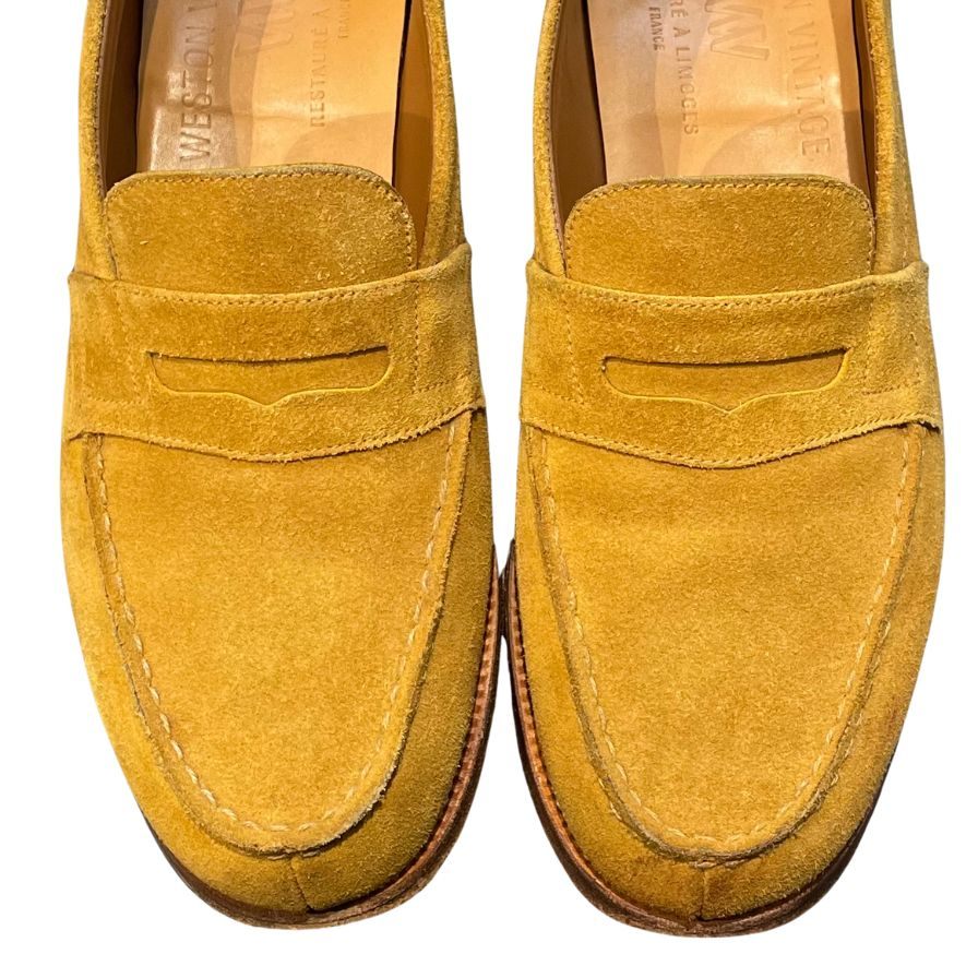 ジェイエムウエストン レザーシューズ 180 シグニチャーローファー ウエストンヴィンテージ スエード ベージュ メンズ サイズUK6D J.M.WESTON ローファー 約25.5cm【LA】【中古】
