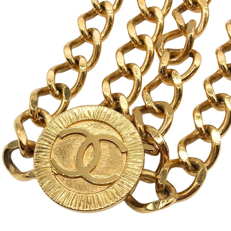 シャネル ベルト チェーンベルト ココマーク 1984 ヴィンテージ ゴールド CHANEL【AFI13】