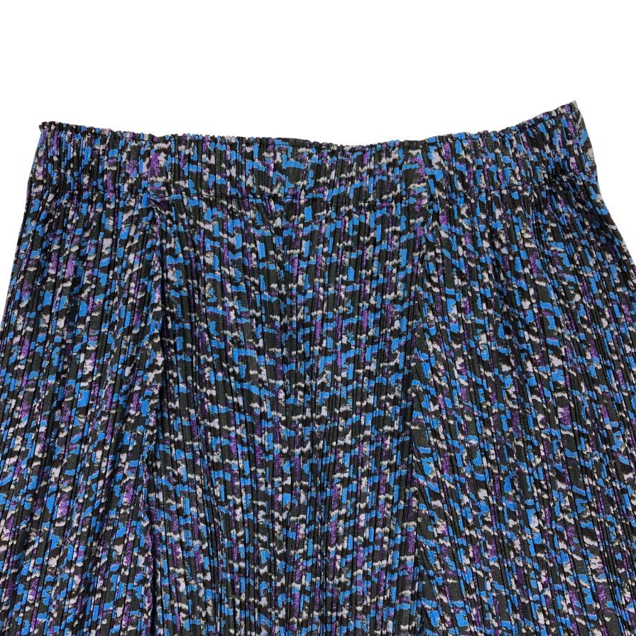 プリーツプリーズ イッセイミヤケ スカート 総柄 ブルー系 レディース サイズ3 PP43-JG894 PLEATS PLEASE ISSEY MIYAKE【AFB34】