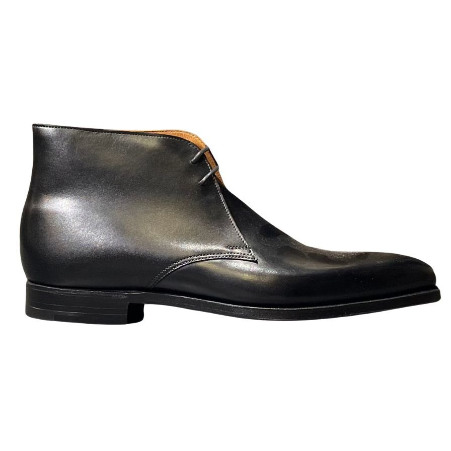 クロケット&ジョーンズ トレーディングポスト別注 レザーブーツ チャッカ テットベリー ブラック サイズUK7E CROCKETT&JONES TETBURY ビジネスシューズ 約26.0cm【LA】【中古】