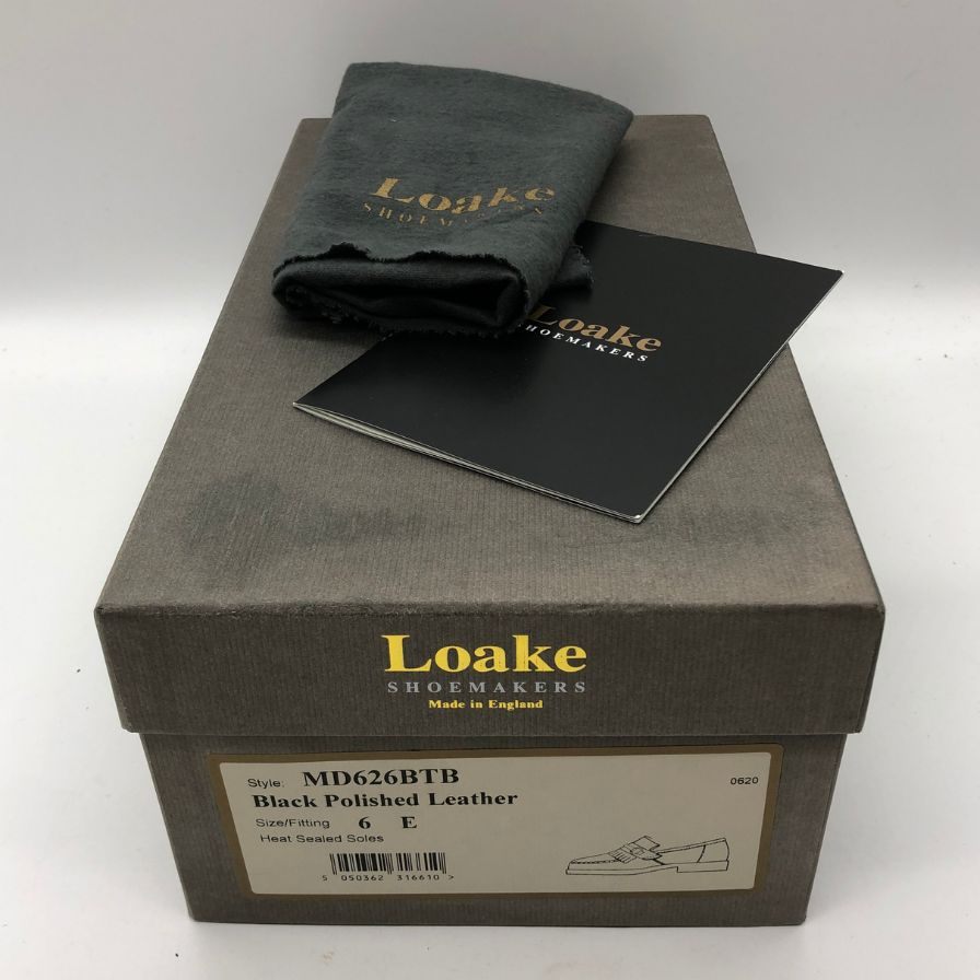 ローク ビットローファー ガラスレザー キルト メンズ ブラック サイズUK6E LOAKE 約24.5cm【AFD15】