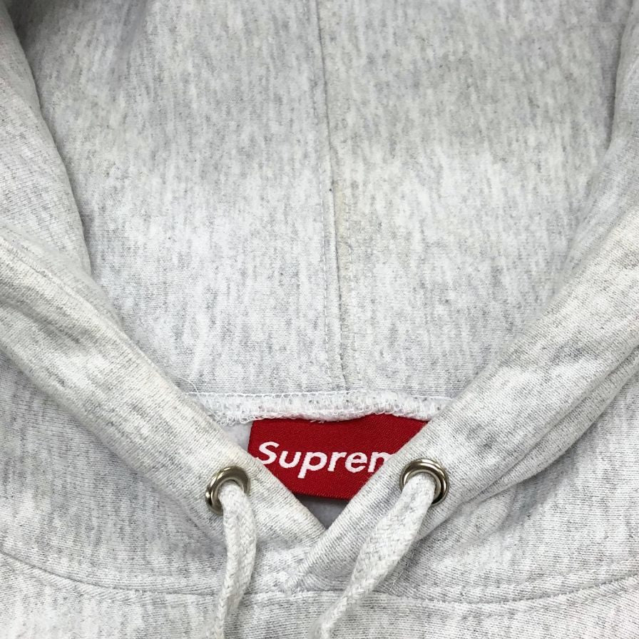 中古◆シュプリーム パーカー アーチロゴ マルチカラー スウェット フーディ カラーブロック メンズ サイズM グレー supreme 【AFB32】