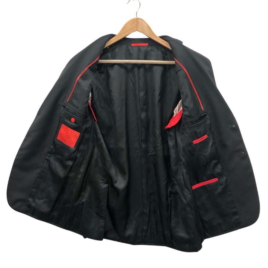 新品同様◆イザイア 2B テーラードジャケット コルティナ メンズ サイズ50 ブラック ISAIA JAPAN 【AFB26】
