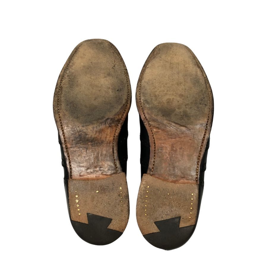 クロケット&ジョーンズ レザーシューズ フルブローグ フィンズベリー カーフ ラスト341 ブラック メンズ サイズ5.5 Crockett&Jones FINSBURY 約24.5cm【AFD6】