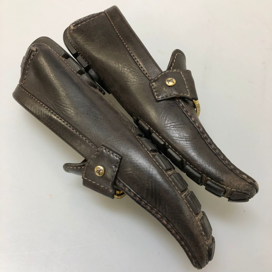 ルイヴィトン モンテカルロ ドライビングシューズ ダークブラウン メンズ サイズ6 LOUIS VUITTON 約25.0cm【AFC44-2】