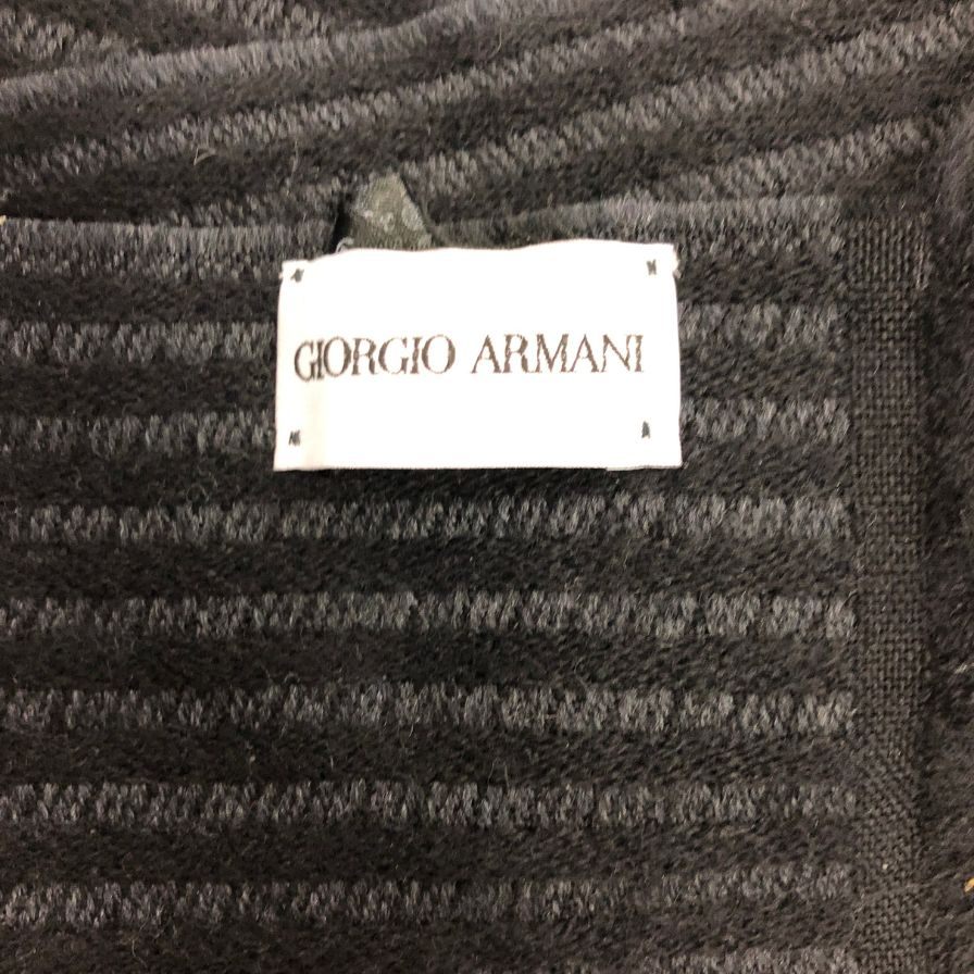 ジョルジオアルマーニ マフラー ウール ブラック GIORGIO ARMANI【AFB54】