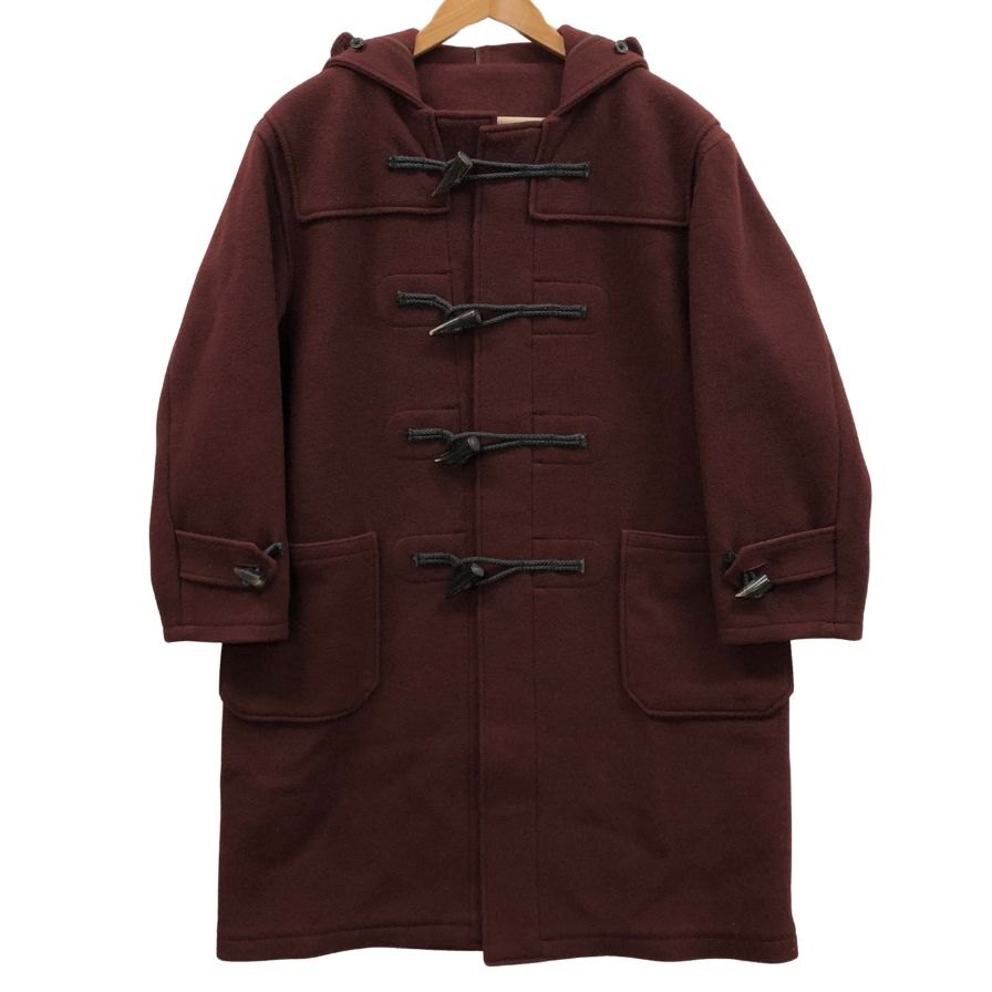 極美品◆カモシタ ユナイテッドアローズ ダッフルコート ウール ナイロン メンズ サイズ44 バーガンディ Camoshita UNITED ARROWS 【AFA18】