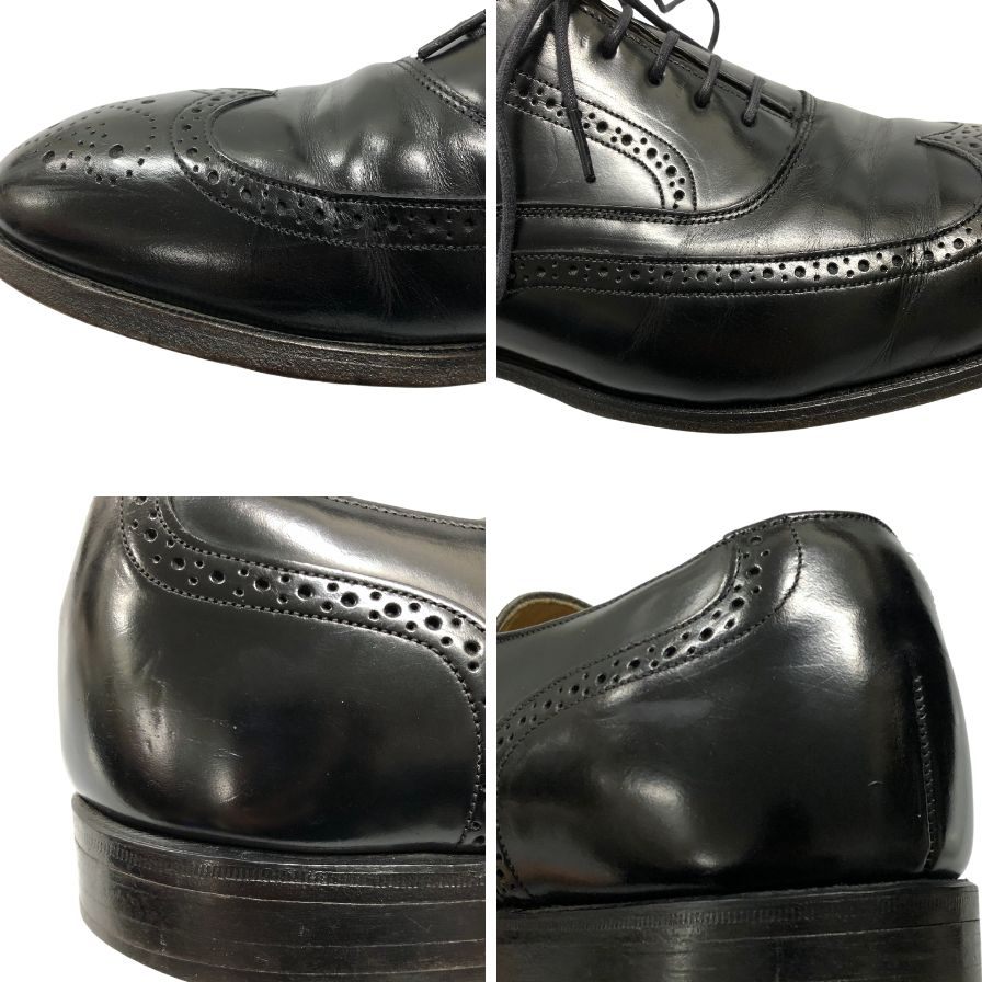 ジョンストン&マーフィ オプティマ レザーシューズ ウィングチップ フルブローグ ブラック メンズ サイズ10.5 Johnston&Murphy OPTIMA 約26.5cm【AFC40】