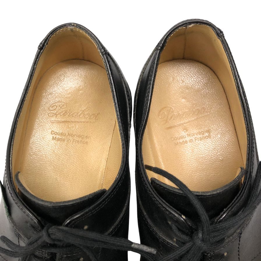 パラブーツ レザーシューズ Uチップ アヴィニョン ブラック リスレザー メンズ UK5.5 Paraboot AVIGNON ビジネスシューズ 約24.0cm【LA】【中古】