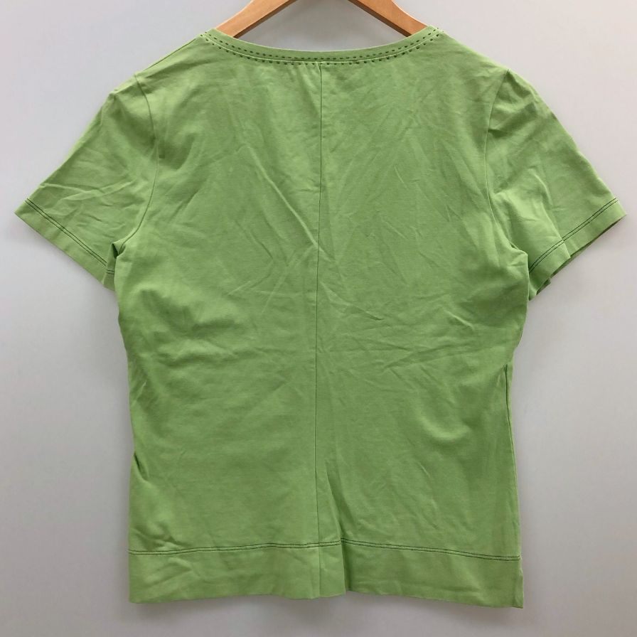 美品◆マックスマーラ 半袖トップス トップス Tシャツ 襟元ステッチ レディース サイズM グリーン MaxMara 【AFB5】