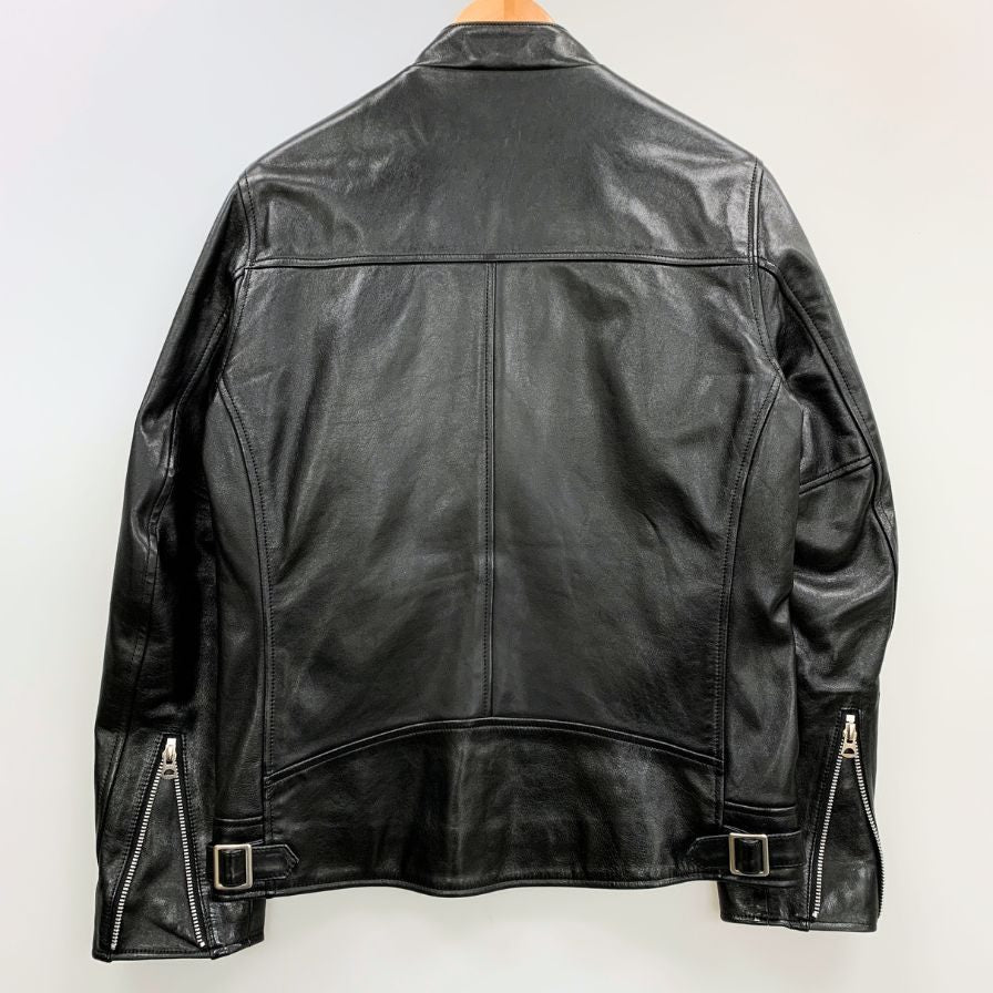 極美品◆ショット ライダースジャケット 3101048 ダブルブレスト シープスキン メンズ ブラック サイズM Schott 【AFG1】