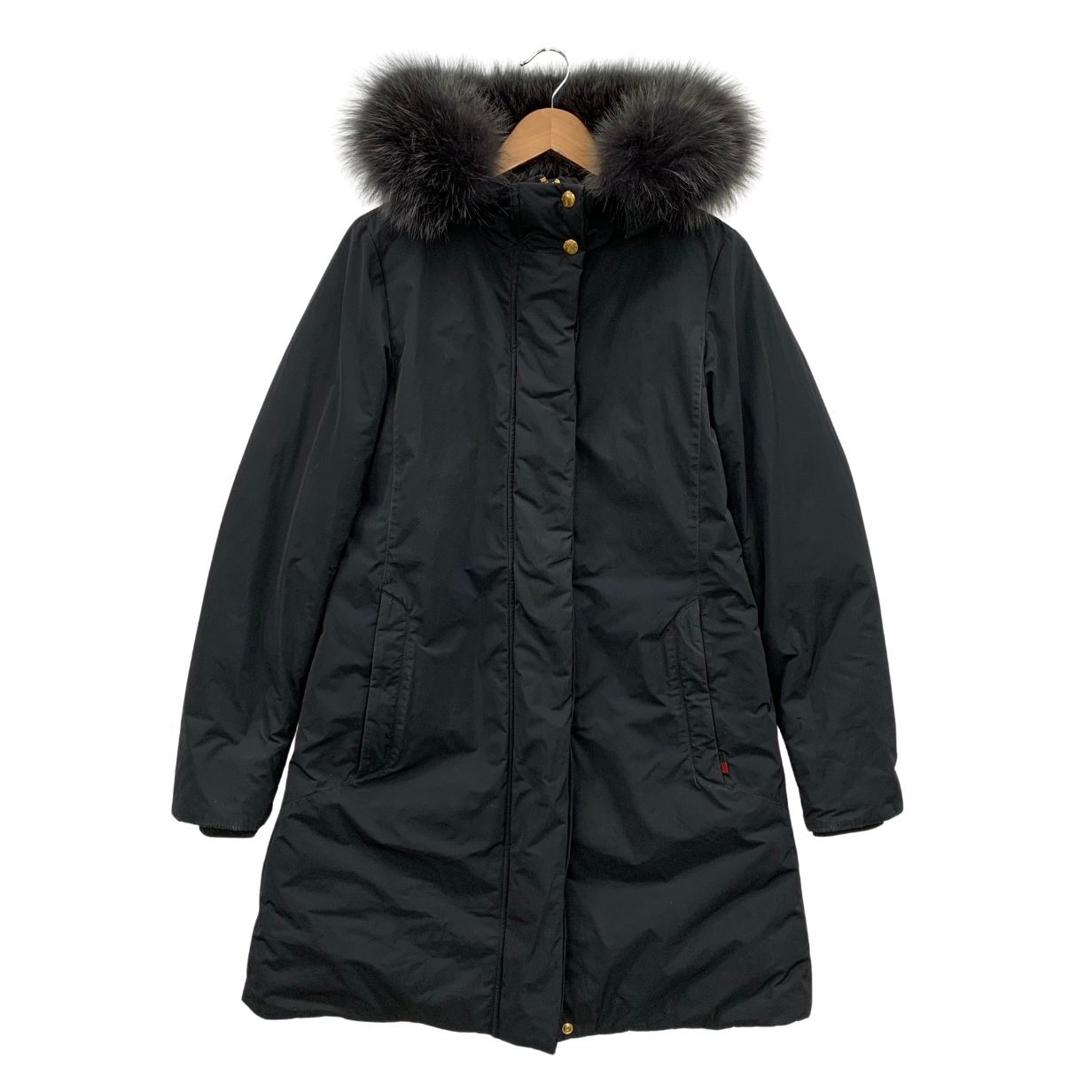 中古◆ウールリッチ イエナ別注 ダウンジャケット フォックスファー フード レディース サイズS ブラック WOOLRICH IENA 【AFA19】