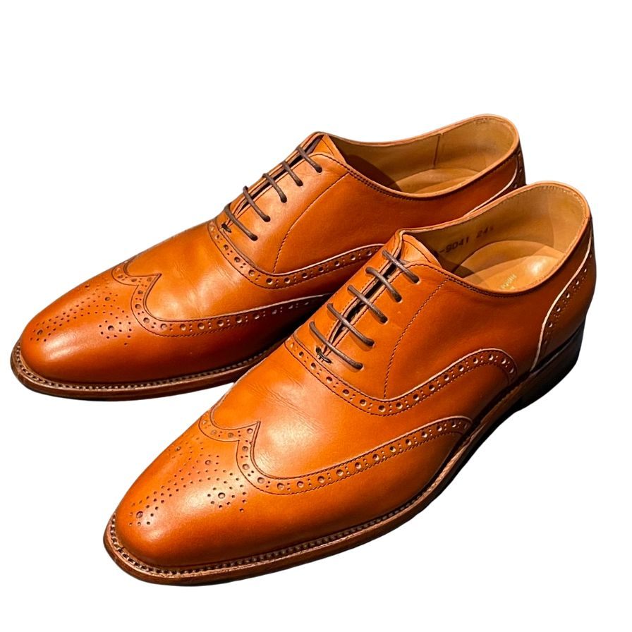 スコッチグレイン レザーシューズ HA9041 フルブローグ メンズ サイズ24.5 ブラウン SCOTCH GRAIN ビジネスシューズ 約24.5cm【LA】【中古】