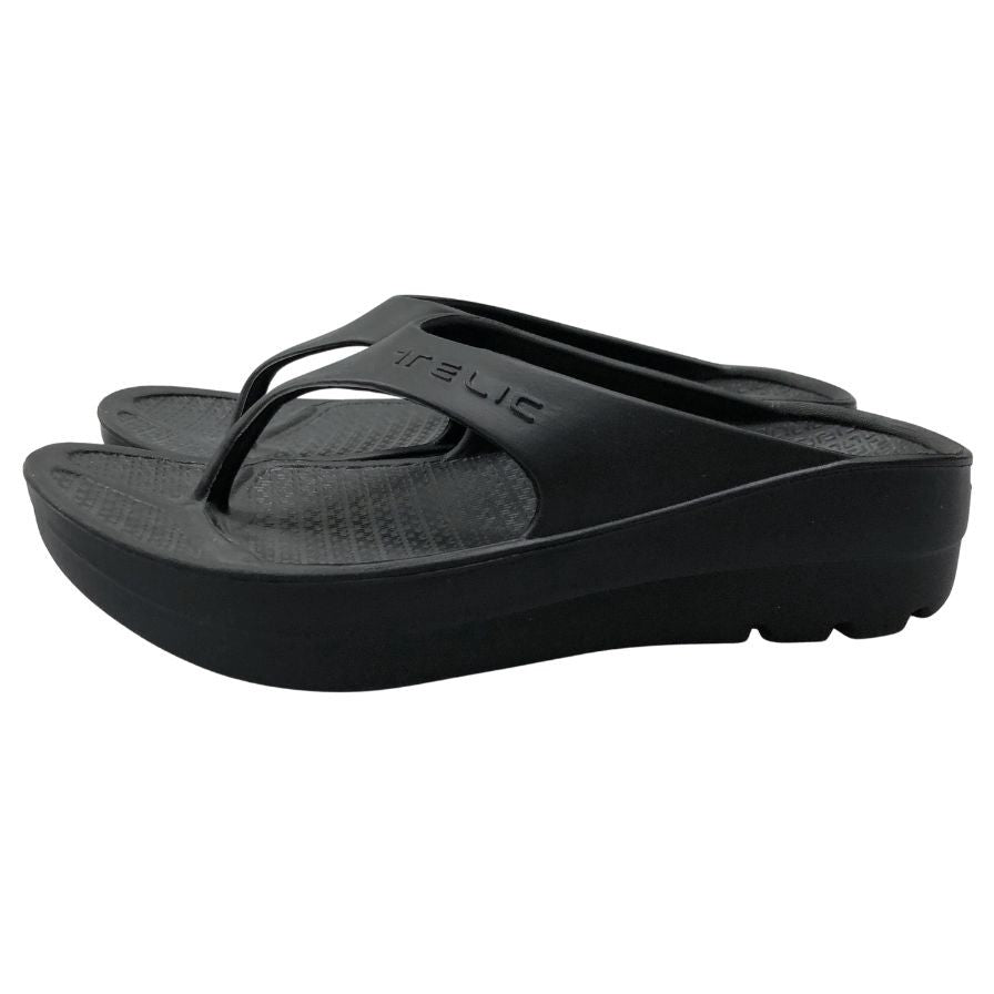 テリック サンダル リカバーソフト メンズ サイズML ブラック TELIC 約25.5cm【AFC44】