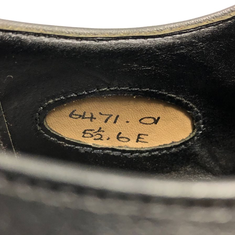 グレンソン レザーシューズ パンチドキャップトゥ ブラック メンズ サイズ5.5E GRENSON ビジネスシューズ 約24.0cm【LA】【中古】