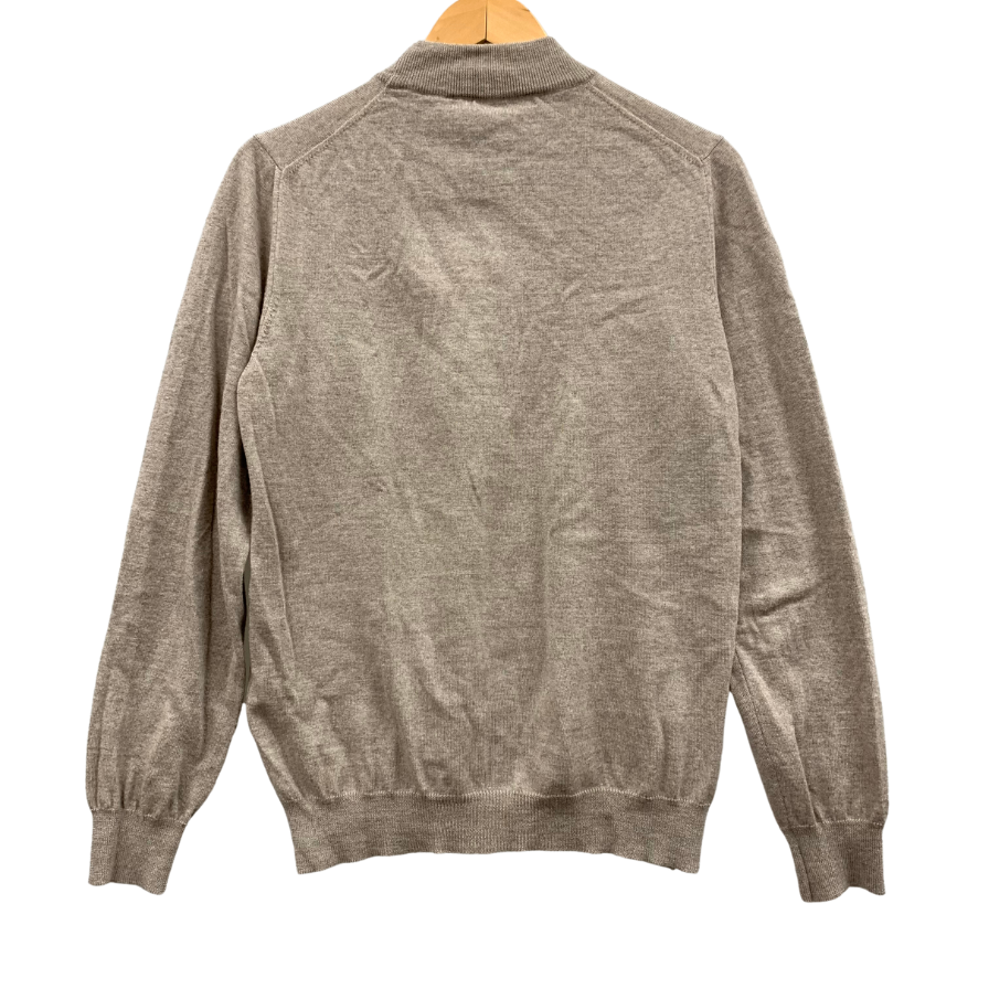 極美品◆グランサッソ モックネックニット ウール100% ベージュ メンズ GRAN SASSO 【AFB30】