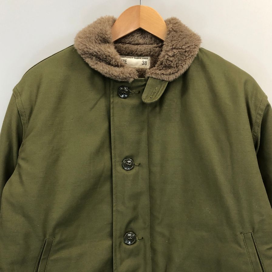 極美品◆バズリクソンズ N-1 デッキジャケット グリーン メンズ サイズ38 BR15338 BUZZ RICKSON'S 【AFA13】