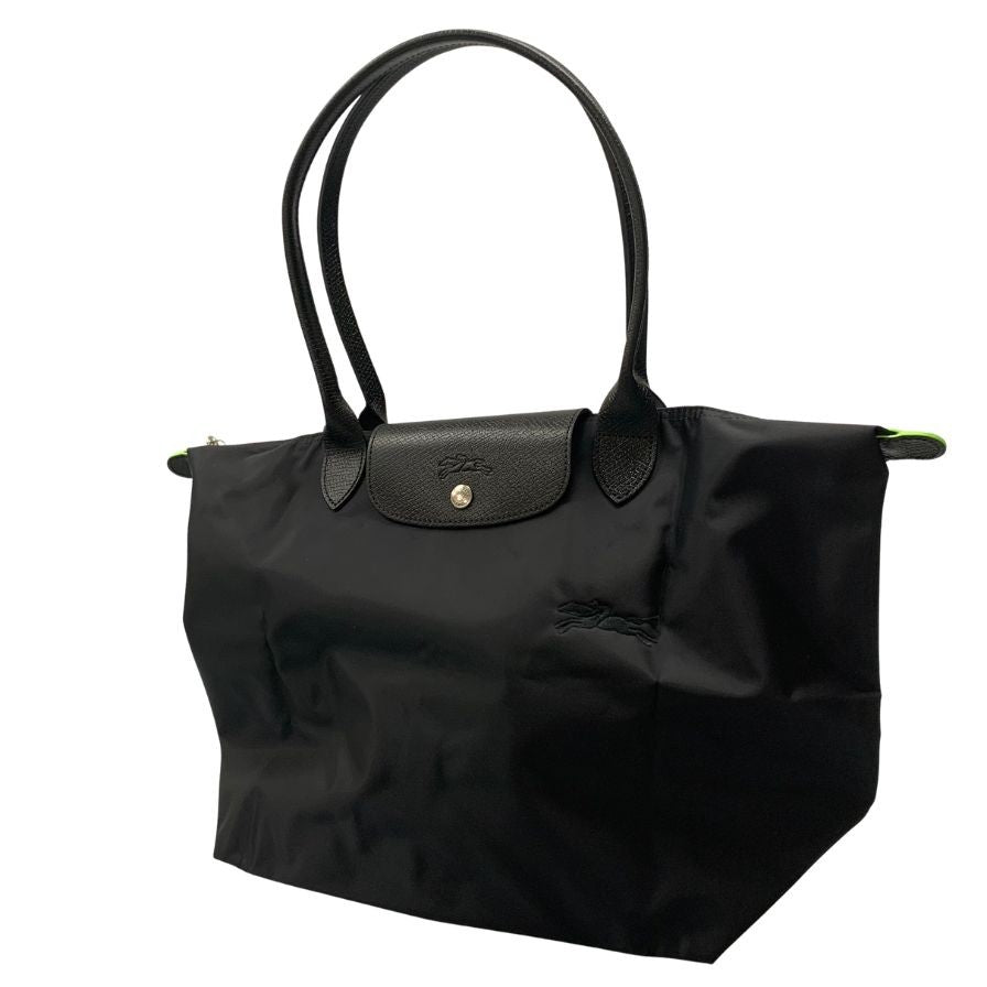 ロンシャン ハンドバッグ ZSTT TWC 折りたたみ サイズS ナイロン×レザー ブラック LONGCHAMP【AFE2】