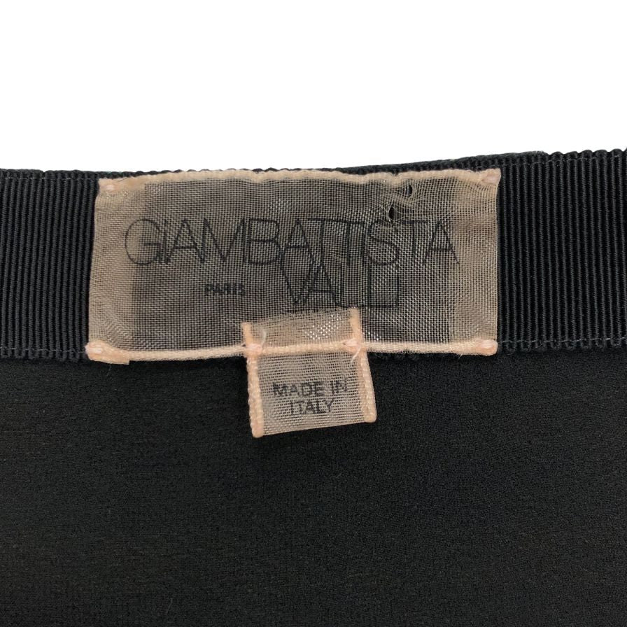 ジャンバティスタヴァリ 膝上丈 スカート フラワー総柄 刺繍 イタリア製 レディース サイズXS ブラック系 GIAMBATTISTA VALLI【20250522さい7】