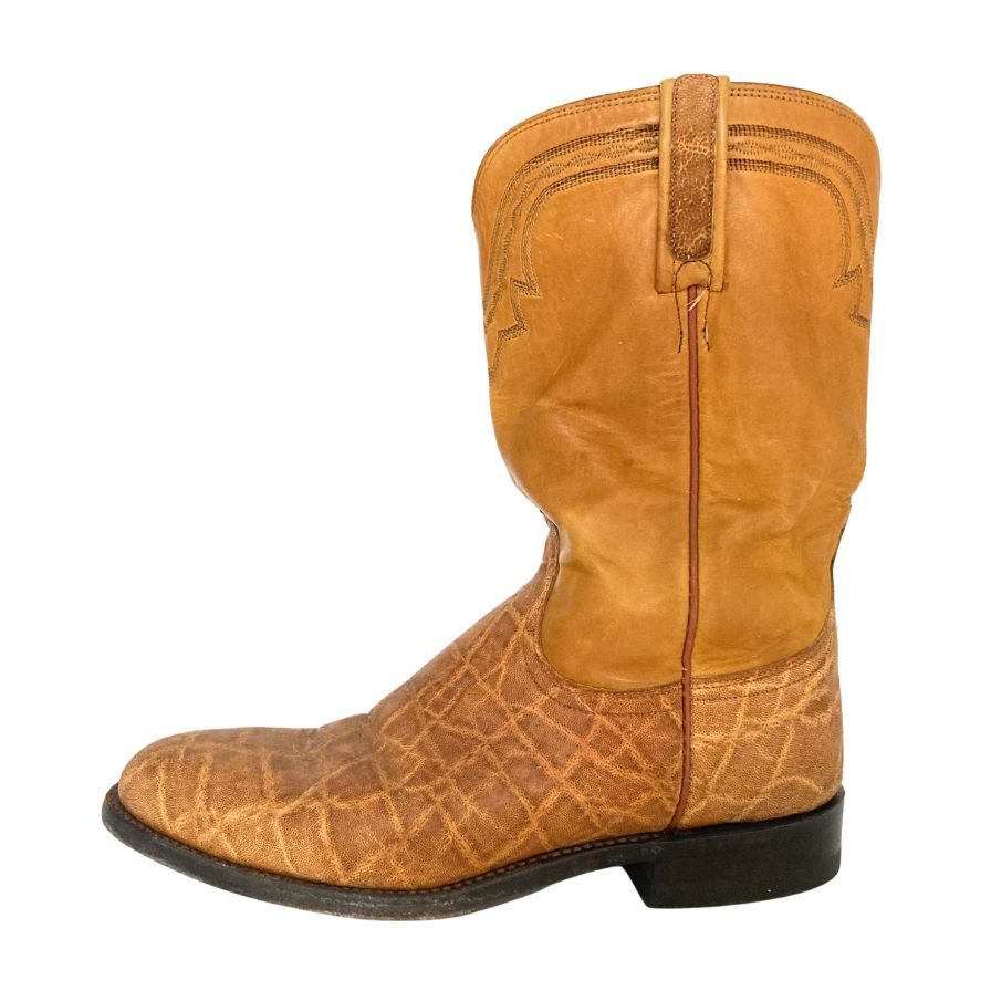 ルケーシー 2000 ローパーブーツ レザーコンビ メンズ サイズ8.5D ライトブラウン Lucchese 2000 約27.0cm【AFC5】