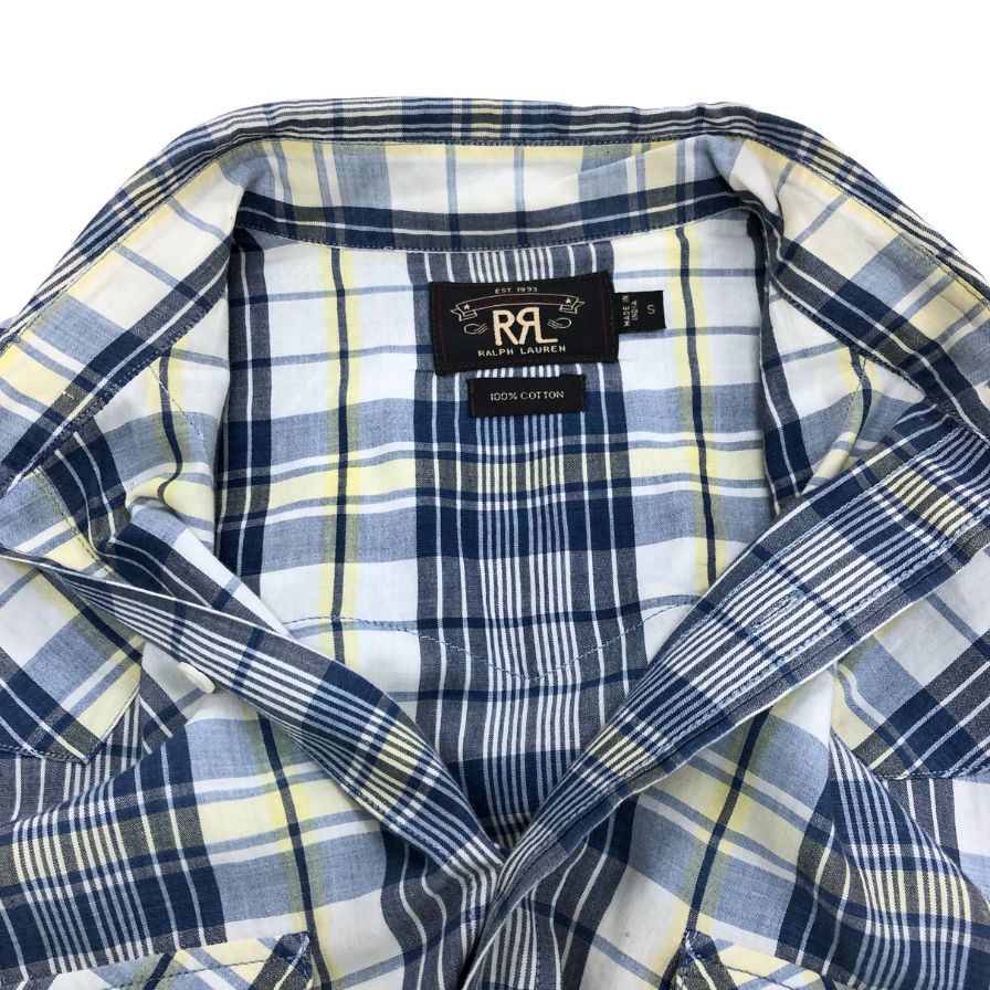 美品◆ダブルアールエル チェックシャツ ワンスター メンズ サイズS RALPH LAUREN RRL 【AFB9】