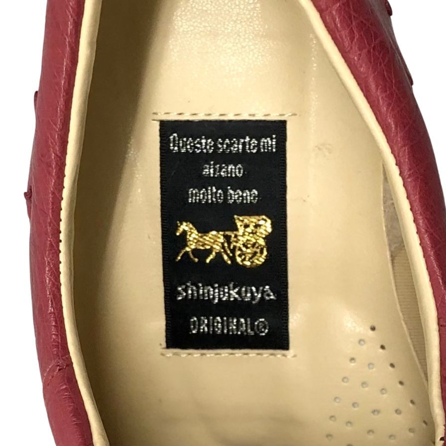 新宿屋 スニーカー 3280 ヒール レザー オーストリッチ カンパリ レディース サイズ24.5 shinjukuya 約24.5cm【7-10】