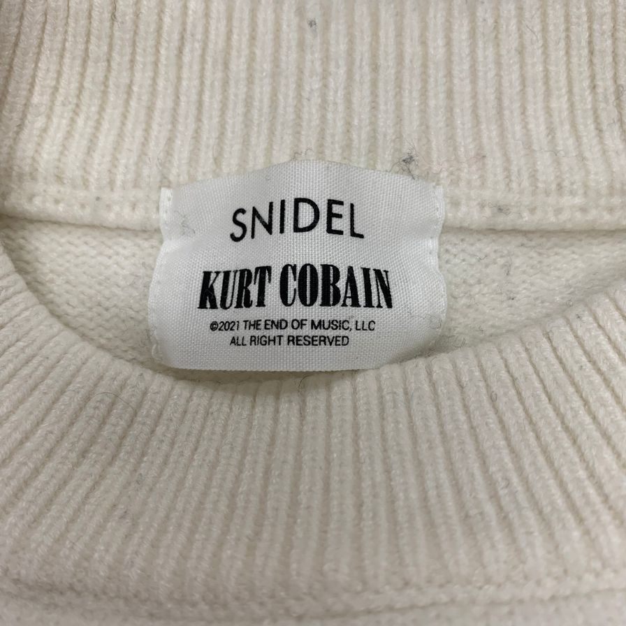 中古◆スナイデル KURT COBAINコラボ 白ニット サイズフリー SNIDEL 【AFB48】