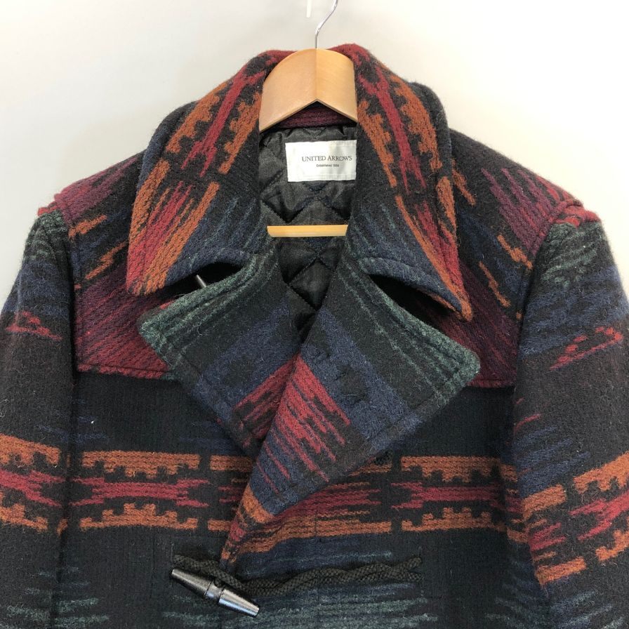美品◆ユナイテッドアローズ ダッフル チェスター コート 1125-699-5766 チェック柄 L サイズ UNITED ARROWS 【AFA9】