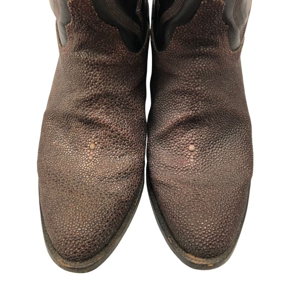ルケーシー ウエスタンブーツ スティングレー レザーコンビ メンズ サイズ9D ブラウン系 Lucchese 約27.5cm【AFC47】
