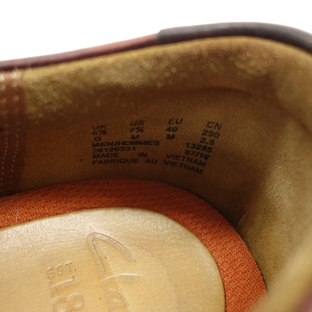 美品◆クラークス レザーシューズ 外羽根 プレーントゥ ボルドー サイズ25 メンズ Clarks【AFC46】