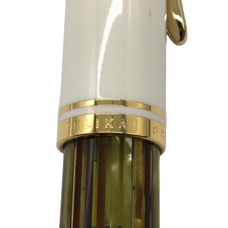 美品◆ペリカン 万年筆 スーベレーン ホワイトトータス ペン先14C-585 PELIKAN【AFI3】