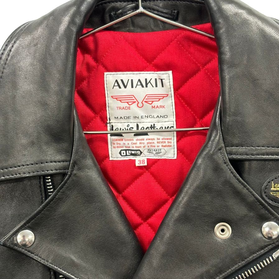 極美品◆ルイスレザー レザージャケット ライダース ライトニング タイトフィット シープスキン サイズ38 メンズ ブラック系 Lewis Leathers 【AFG1】