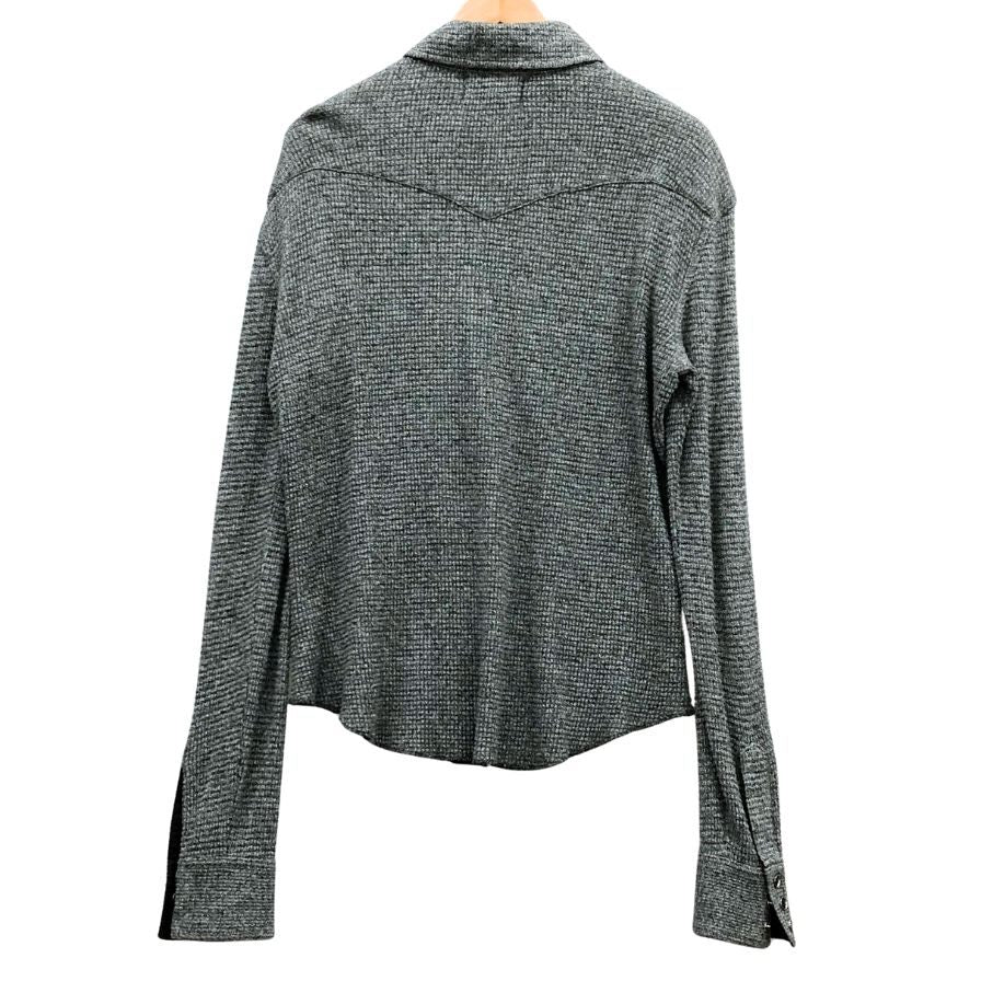 美品◆ダブルアールエル ウエスタンシャツ ニット スナップボタン グレー メンズ サイズS RALPH LAUREN RRL 【AFB9】