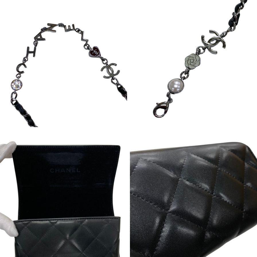 シャネル サングラス バタフライシェイプ グレーレンズ ブラック×シルバー 4274-Q 59□16 C101/T8 135 3P CHANEL【AFI13】