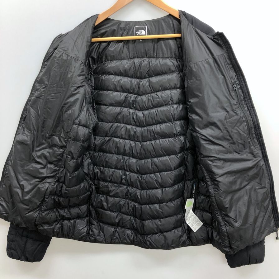 美品◆ノースフェイス ダウンジャケット NY82213 サンダー ラウンドネック ブラック サイズXL メンズ THE NORTH FACE 【AFA24】