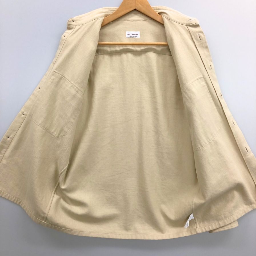 美品◆ギローバー ビームス別注 シャツブルゾン コットン ベージュ メンズ サイズM GUY ROVER BEAMS 【AFB15】