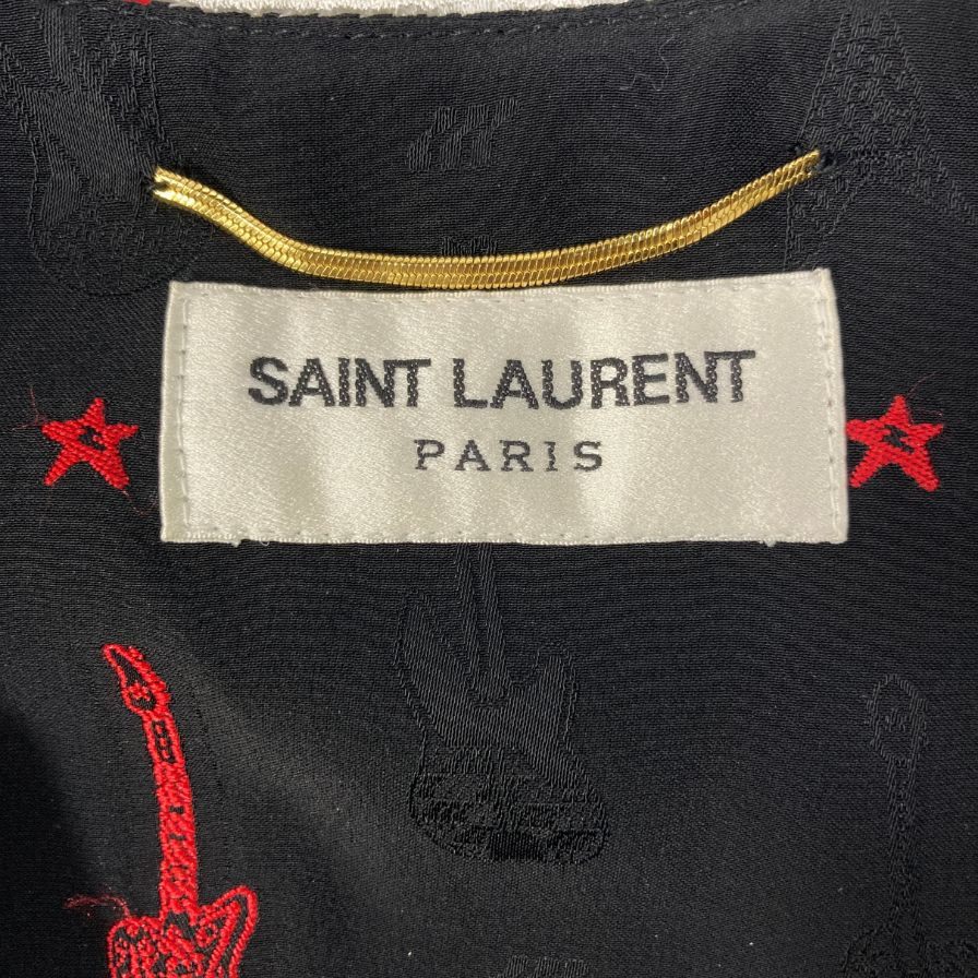極美品◆サンローラン パリ ワンピース ギター刺繍 レディース サイズ38 Saint Laurent Paris 【AFB36】