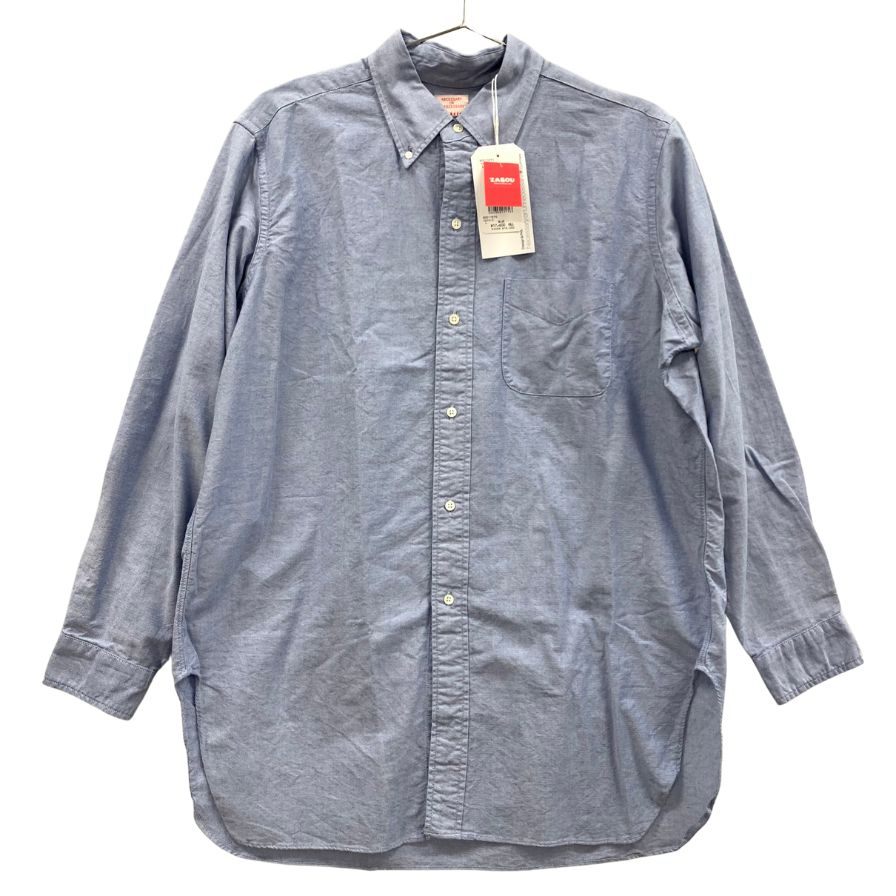 新品同様◆ネセサリー オア アンネセサリー シャンブレーシャツ 長袖 ブルー系 メンズ サイズL necessary or unnecessary 【AFB29】