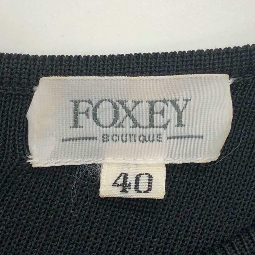 美品◆フォクシー ブティック ワンピース ニット 切替 ボーダー アクリル 15155 ベージュ レディース サイズ40 FOXEY BOUTIQUE 【AFB35】