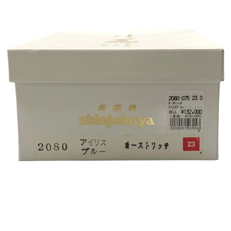 新宿屋 レザーサンダル オーストリッチ 2080-075 23.0cm レディース アイリスブルー shinjukuya 約23.0cm【7-8】