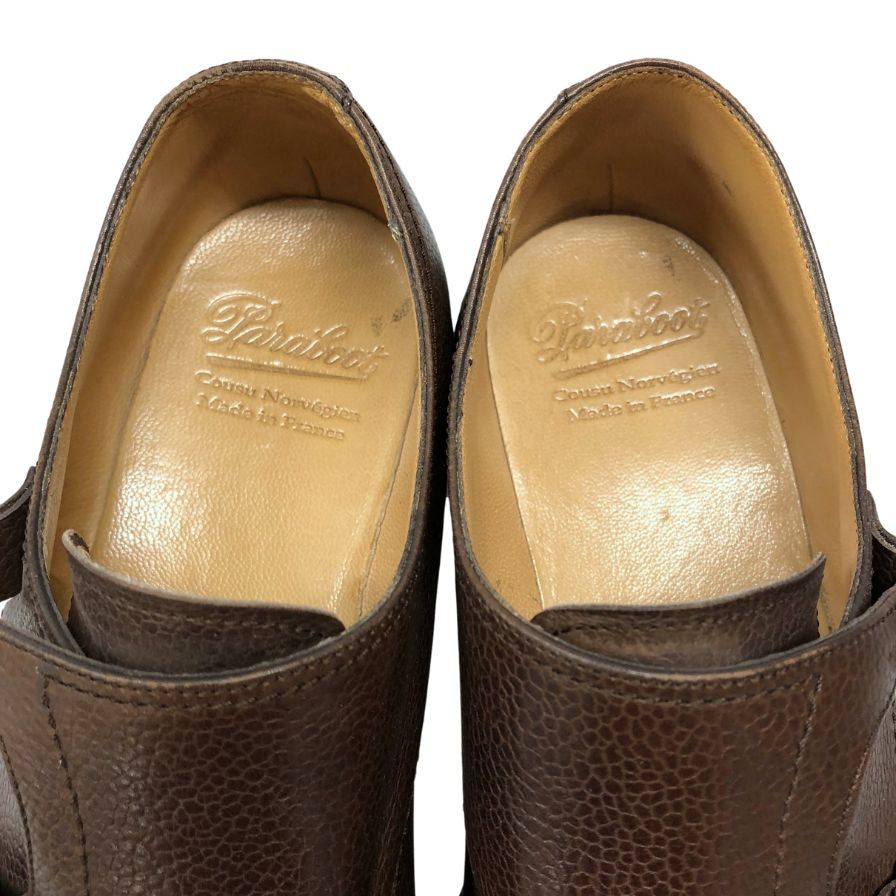 パラブーツ レザーシューズ ダブルモンク ウィリアム グレインカーフ メンズ サイズ8 ブラウン Paraboot WILLIAM ビジネスシューズ 約26.5cm【LA】【中古】