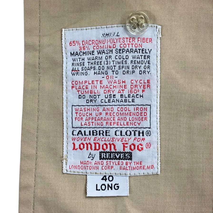 中古◆ロンドンフォグ バルカラーコート 70S ベージュ メンズ サイズ 40 LONDON FOG 【AFB37】