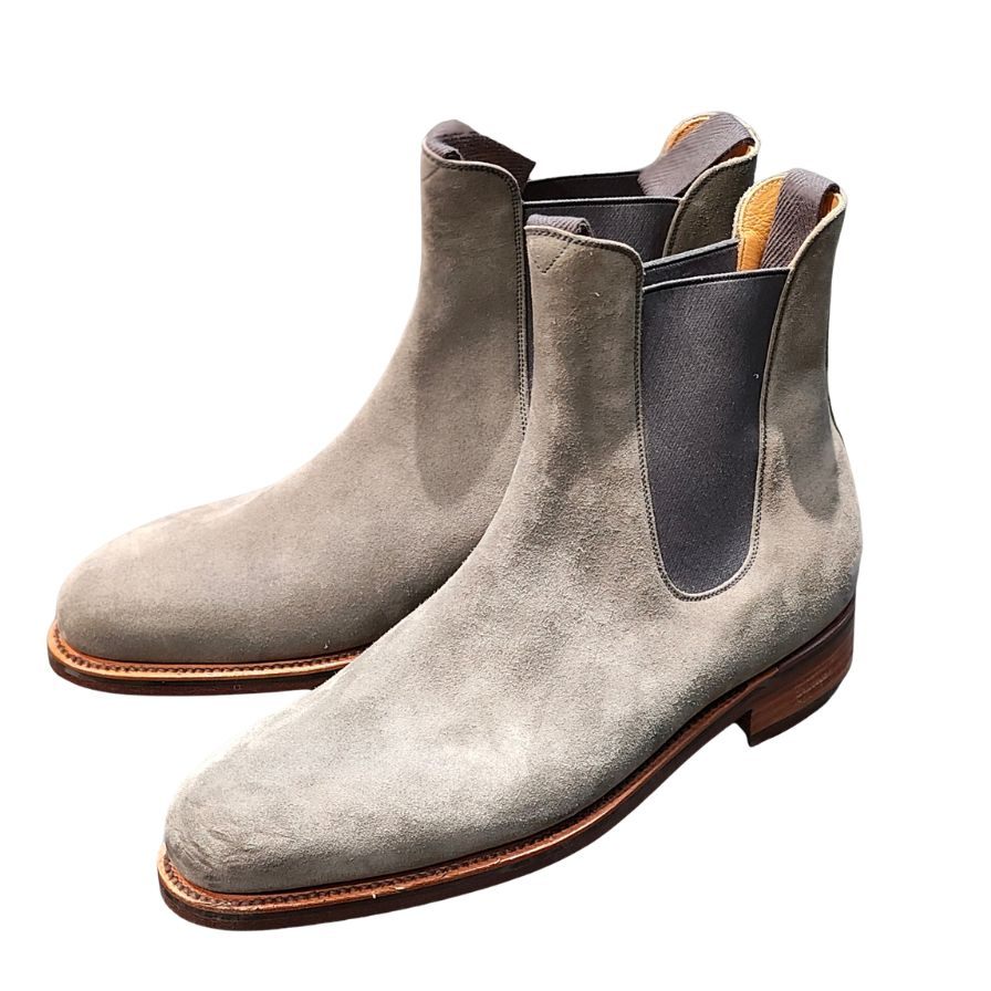 ジェイエムウエストン チェルシーブーツ 705 グレー スエード サイズ9.5D メンズ J.M.WESTON ブーツ 約29.0cm【LA】【中古】