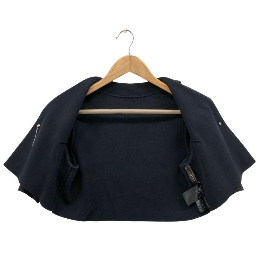中古◆フォクシー ニットジャケット リトルジュエル ネイビー レディース サイズ38 37110 FOXEY 【AFB12】