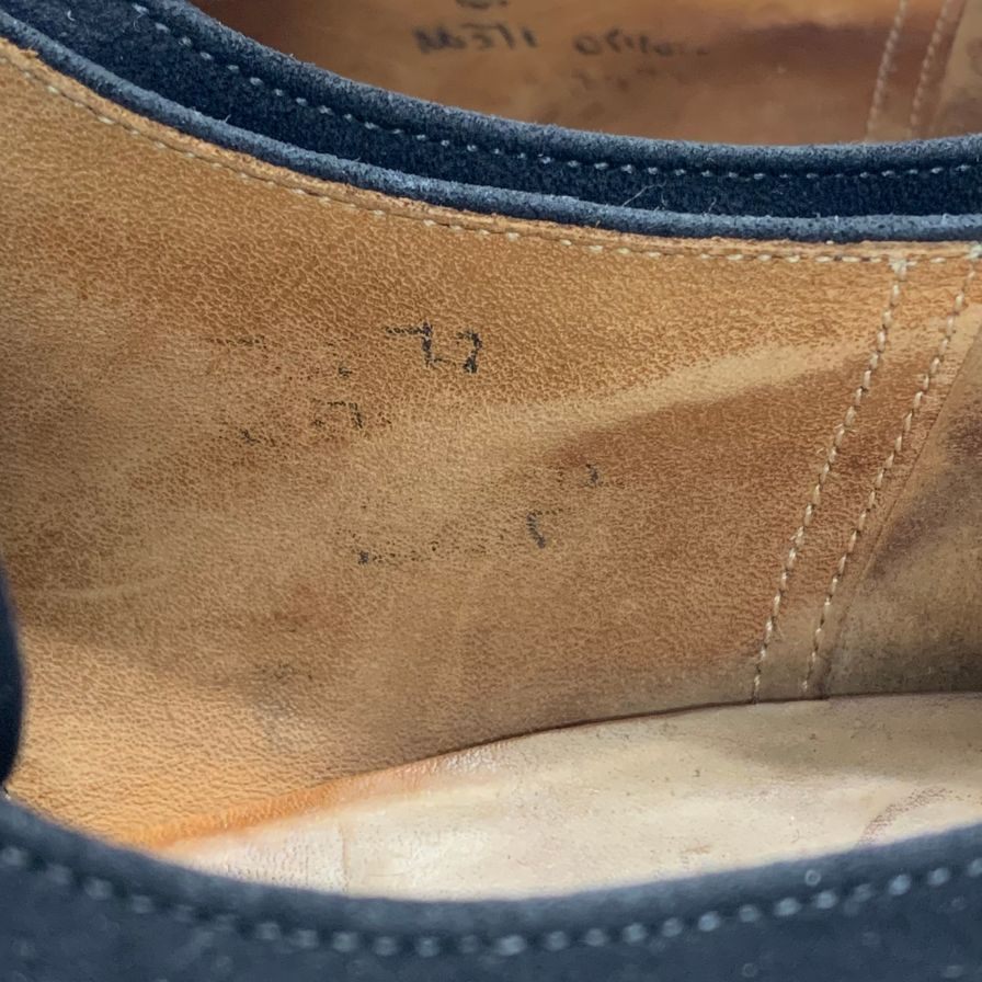 中古◆チャーチ レザーシューズ 3都市 シングルモンク スエード ブラック サイズ7.5F メンズ Church’s【AFC41】