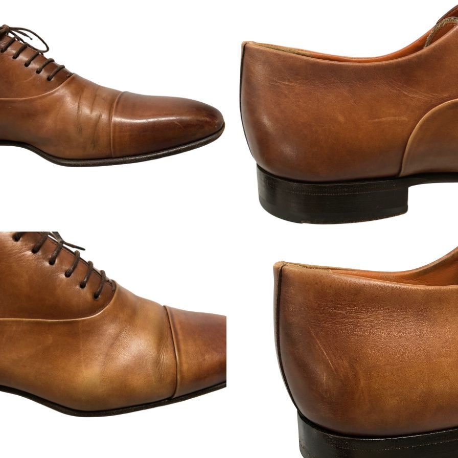 サントーニ レザーシューズ ストレートチップ 6365 ブラウン サイズ7 メンズ Santoni 約26.0cm【AFC43】