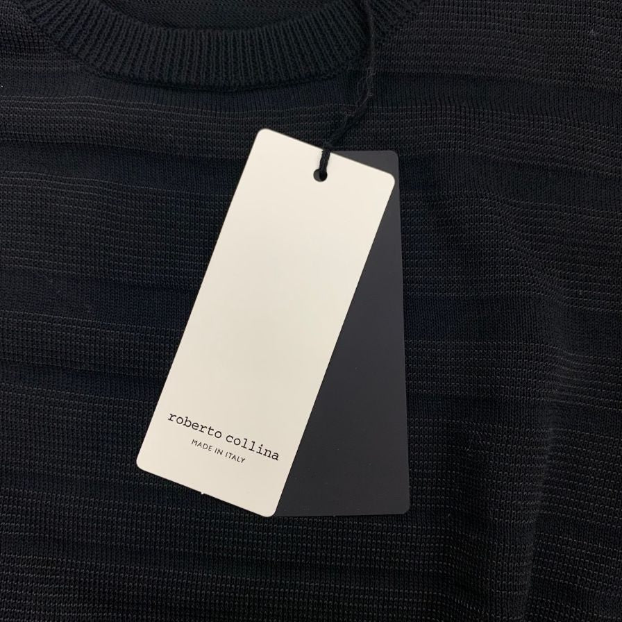 新品同様◆ロベルトコリーナ ニットTシャツ シースルー RE47021 ブラック サイズ48 レディース roberto collina 【AFB24】