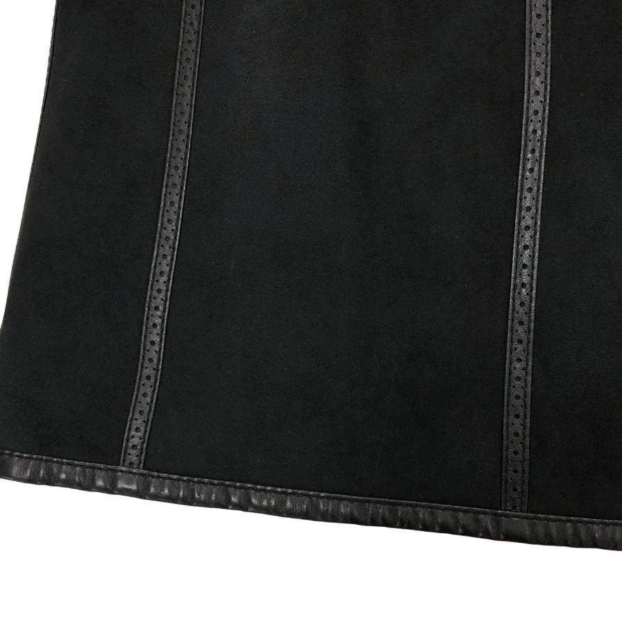 美品◆ヴィトナッチ ロングコート シェアード ミンク ファー ヌバックレザー ネイビー系 レディース VITO NACCI 【AFB52】