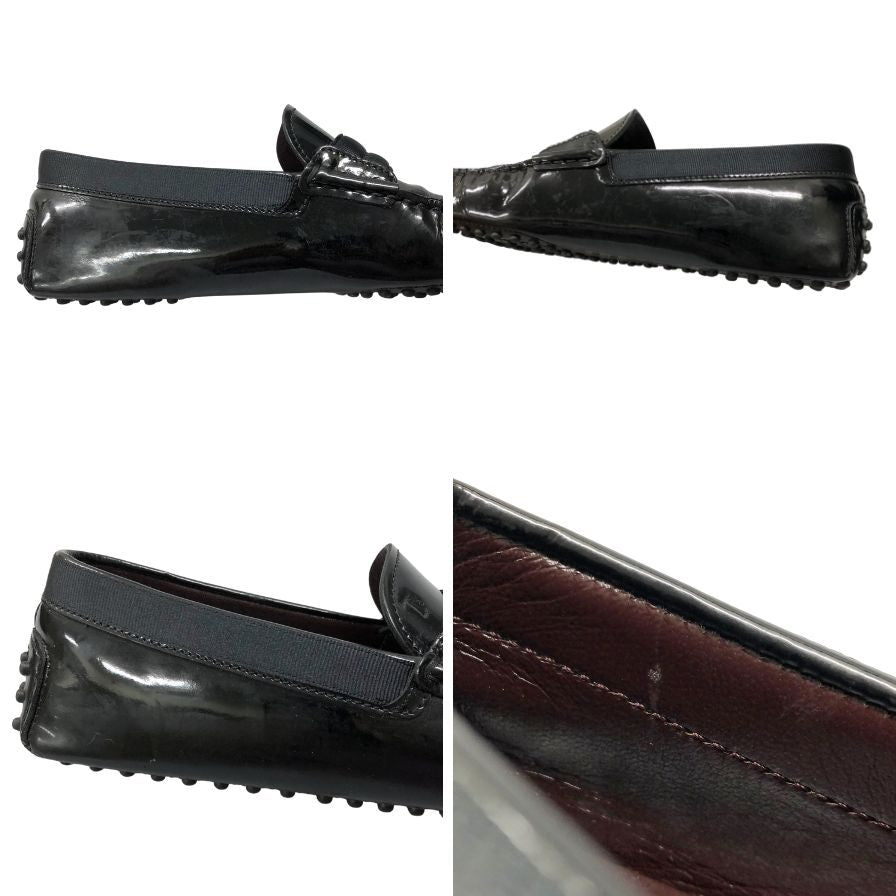 トッズ ローファー トライビングシューズ パテントレザー ブラウン メンズ サイズ7 TOD’S 約25.5cm【AFC44】